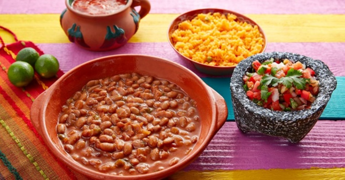 Mexican Red Rice And Mexican Pot Beans Recipe; Frijoles De La Olla Con Arroz Rojo Recipe